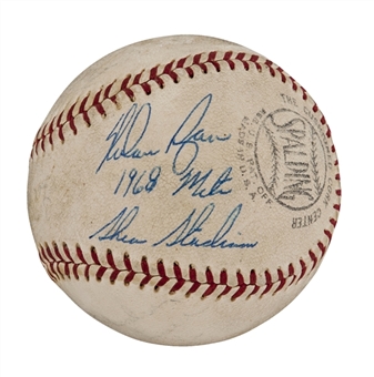 1968 Nolan Ryan Rookie Signed and Inscribed Game Used Baseball From Shea Stadium (JSA/MEARS) 